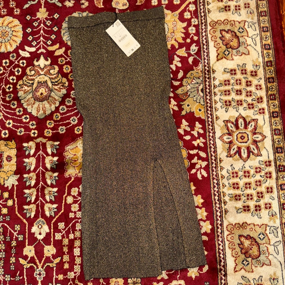 ZARA NWT Long Black and Gold Skirt